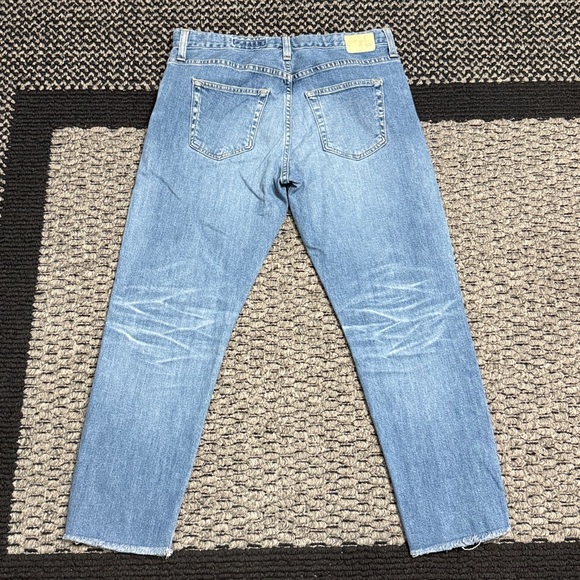AG Ex-Boyfriend Slim Jeans Women’s 30 Med-Light Wash Raw Hem Slouchy Relaxed Fit - Picture 2 of 9